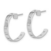 14K White Gold Brushed Initial Post Hoop Earrings