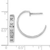 14K White Gold Brushed Initial Post Hoop Earrings