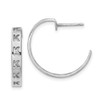 14K White Gold Brushed Initial Post Hoop Earrings