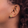 14K Two Tone Leaf Post Earrings