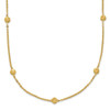 14k Polished Diamond-cut Tiny Puffed Circles 15-Station Necklace