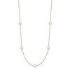 14K Rose Gold 5-6mm Round White FWC Pearl 9-Station Necklace