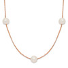 14K Rose Gold 5-6mm Round White FWC Pearl 9-Station Necklace