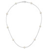 14K White Gold 5-6mm Round White FWC Pearl 9-Station Necklace