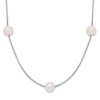 14K White Gold 5-6mm Round White FWC Pearl 9-Station Necklace