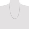 14K White Gold 1.35mm Carded Cable Rope Chain
