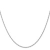 14K White Gold 1.35mm Carded Cable Rope Chain