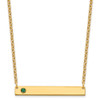 10KY 1 Birthstone w/ 18k Bezel Large Bar Necklace