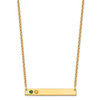 10KY 2 Birthstone w/ 18k Bezel Large Bar Necklace