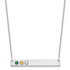 10KW 3 Birthstone w/ 18k Bezel Large Bar Necklace