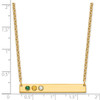 10KY 3 Birthstone w/ 18k Bezel Large Bar Necklace