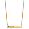 10KY 4 Birthstone w/ 18k Bezel Large Bar Necklace