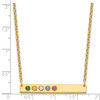 10KY 5 Birthstone w/ 18k Bezel Large Bar Necklace