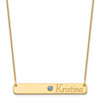 10K Personalized Bar w/ 18k Bezel Birthstone Necklace