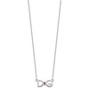 10K White Gold Medium 2 Initial w/ 18k Bezel Birthstone Necklace