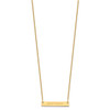 10K Small Polished Capitalized Arial Rounded Bar Necklace