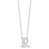 10K White Gold Initial with Date Necklace