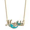 10K Enameled Name Plate Mermaid Necklace