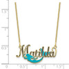 10K Enameled Name Plate Mermaid Necklace