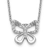 14k White Gold Diamond Butterfly 18 inch Necklace