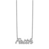 14k White Gold Diamond Faith 18 inch Necklace
