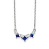 14k White Gold Sapphire and Diamond 18 inch Necklace