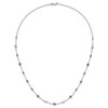 14k White Gold Ruby/Sapph/Emerald/Wht. Topaz 18in. Station Necklace