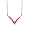 14k White Gold Ruby 18in. V-Necklace