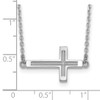 14k White Gold Sideways Cut-out Cross Necklace