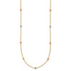 14k Tri-color Polished & D/C Beaded Necklace