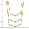 14k Polished 3 Strand w 2in Extension Drop Bar Necklace
