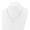 14k Polished 3 Strand w 2in Extension Drop Bar Necklace