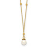 14k Beaded Chain w/5mm Freshwater Cultured Pearl Necklace