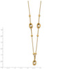 14K Polished Bead and Link w/1.5 in ext. Necklace
