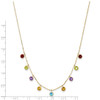 14K Multi-color Gemstone Necklace w/ 2in ext.
