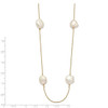 14K 10-11mm White Keshi Freshwater Cultured Pearl 7-station Necklace