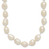 14K 7x11 Baroque White FWC Pearl Necklace