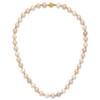 14K 8-9mm Semi-round Pink/Purple/White FWC Pearl D/C Beaded Necklace