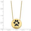 14KY Small Enameled Paw Print Necklace