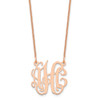 14K Rose Gold Extra Small Polished Monogram Necklace