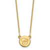 14K Small Circle with Script Initial Necklace
