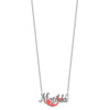 14K White Gold Enameled Name Plate Mermaid Necklace