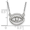 14k White Gold Small Necklace Diamond Gold Halo Evil Eye