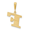 14k Textured Initial F Charm