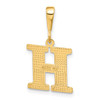 14k Textured Initial H Charm