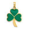 14k Green Enameled Shamrock Pendant