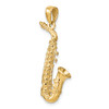 14k Solid Polished 3-D Saxophone Pendant