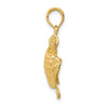 14k Solid Polished Open-Backed Turtle Pendant
