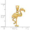 14k Solid Polished Open-Backed Flamingo Pendant