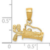 14K Solid Polished 3-D Golf Bag With Clubs Charm